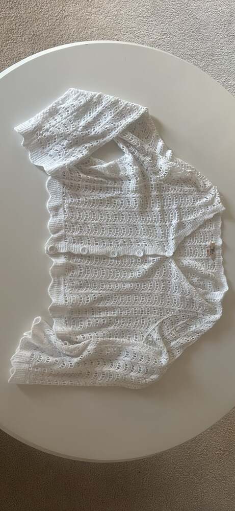 White Knit Short Sleeve Tie-Front Cardigan